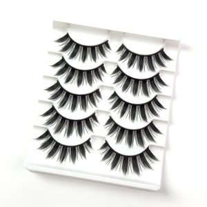 5 pairs of Japanese manga style pointed tail thick and dense fake eyelashes cosplay eyelashes